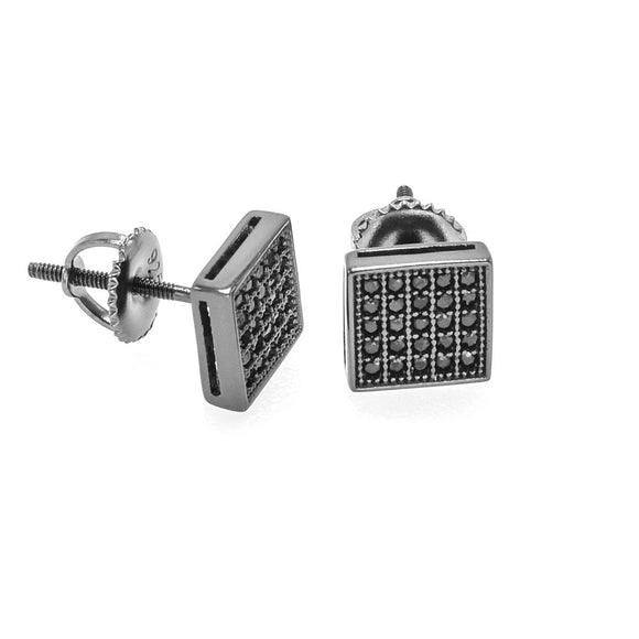 Sterling Silver Men Screw Back Earrings