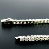 Moissanite Stone D Color Unisex Tennis Chain 3mm Width 20Inch Length-silver color