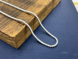 Moisssanite Stone Sterling Silver Unisex Tennis Bracelet 3mm Width 7Inch Length-silver color