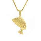 SP 1076, Stainless Steel Nefertiti Pendant, Gold, silver or gold black color, 25mm width, 60mm high, 6mm thick