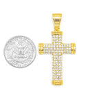 SP 1099, Stainless Steel Sparkle Cross, gold or silver color, 27mm width, 53mm high, 4mm thick