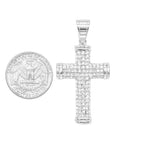 SP 1099, Stainless Steel Sparkle Cross, gold or silver color, 27mm width, 53mm high, 4mm thick