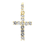 SP 1402, Stainless Steel Sparkle Cross Pendant, gold or silver, 27mm width, 50mm high, 4mm thick