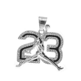 Sp 1407, Stainless Steel 23 Sign Pendant Gold or Silver color, 40mm width, 45mm high, 3mm thick
