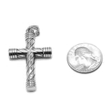 SP 1424, Stainless Steel Cross Pendant, silver color, 30mm width, 60mm high, 6mm thick