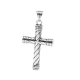 SP 1424, Stainless Steel Cross Pendant, silver color, 30mm width, 60mm high, 6mm thick