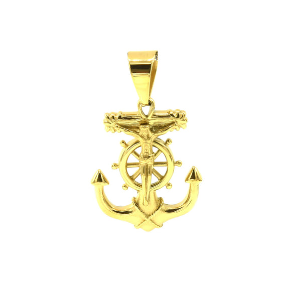 SP-450, Stainless Steel Anchor Pendant-gold or silver color, 36mm width, 60mm high, 5mm thick