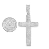 SP 1-82, Stainless Steel Icy Cross Pendant-gold or silver color, 35mm width, 70mm high, 4mm thick