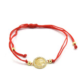 STBB 05, Sterling Silver Family Tree Red String Bracelet-gold or silver color