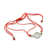 STBB 05, Sterling Silver Family Tree Red String Bracelet-gold or silver color
