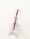 STBB-09, Sterling Silver Cross Red String-gold or silver color,