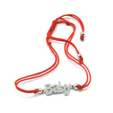 STBB-75, Sterling Silver "Baby" sign red string bracelet -gold or silver color