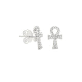 STEM-251 Men 925 Sterling Silver Stud Earrings: Ankah 7mmX12mm