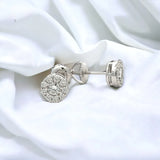 Moissanite Stone Sterling Silver Unisex 7mm Round Screw Back Stud Earrings-gold or silver color, MEM 07