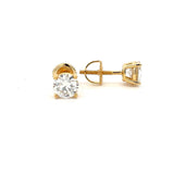 Moissanite Stone Sterling Silver Unisex Stud Earrings 5mm Round (0.5CT) Screw Back-gold or silver color