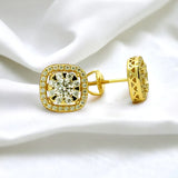 Moissanite Stone Sterling Silver Unisex 10mm Screw Back Stud Earrings-gold or silver color, MEM 25