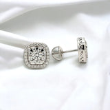 Moissanite Stone Sterling Silver Unisex 10mm Screw Back Stud Earrings-gold or silver color, MEM 25
