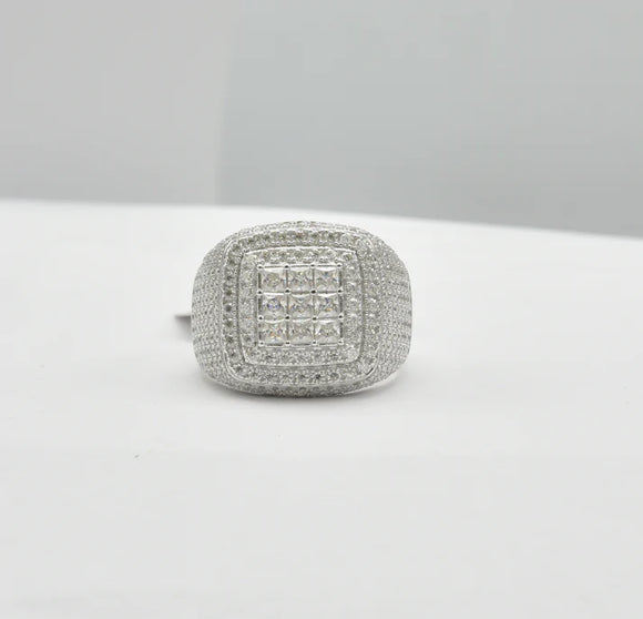 Moissanite Stone D Color Men and Women Sterling Silver Rings-silver color, MRM 02