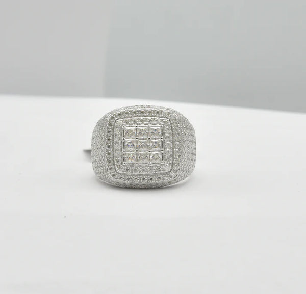 Moissanite Stone D Color Men and Women Sterling Silver Rings-silver color, MRM 02