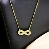 STNW-401, Women 925 Sterling Silver Infinity Pendant Necklace- gold or silver color