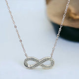 STNW-401, Women 925 Sterling Silver Infinity Pendant Necklace- gold or silver color