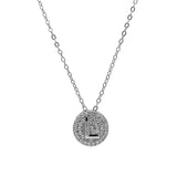 STNW-531, Sterling Silver Initial Pendant Necklace- from "A" to "Z", gold or silver color