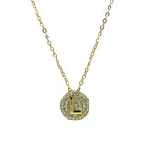 STNW-531, Sterling Silver Initial Pendant Necklace- from "A" to "Z", gold or silver color