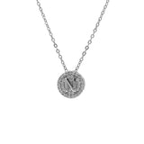 STNW-531, Sterling Silver Initial Pendant Necklace- from "A" to "Z", gold or silver color
