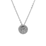 STNW-531, Sterling Silver Initial Pendant Necklace- from "A" to "Z", gold or silver color
