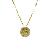 STNW-531, Sterling Silver Initial Pendant Necklace- from "A" to "Z", gold or silver color