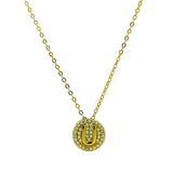 STNW-531, Sterling Silver Initial Pendant Necklace- from "A" to "Z", gold or silver color