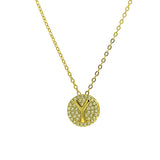 STNW-531, Sterling Silver Initial Pendant Necklace- from "A" to "Z", gold or silver color