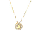 STNW-531, Sterling Silver Initial Pendant Necklace- from "A" to "Z", gold or silver color