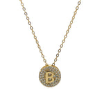 STNW-531, Sterling Silver Initial Pendant Necklace- from "A" to "Z", gold or silver color