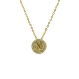 STNW-531, Sterling Silver Initial Pendant Necklace- from "A" to "Z", gold or silver color