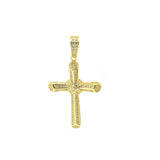 STPM-22, Men and Women S925 Sterling Silver Icy Bling Bling Cross Pendant-Gold or Silver color