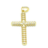 STPM-357, Men and Women S925 Sterling Silver Icy Bling Bling Cross Pendant-Gold or Silver color