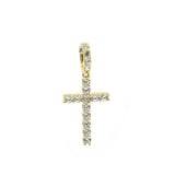 STPM 395, Men and Women S925 Sterling Silver Icy Bling Bling Cross Pendant-Gold or Silver color