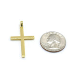 STPM 599, Men and Women S925 Sterling Silver Plain Cross Pendant- Gold or Silver color