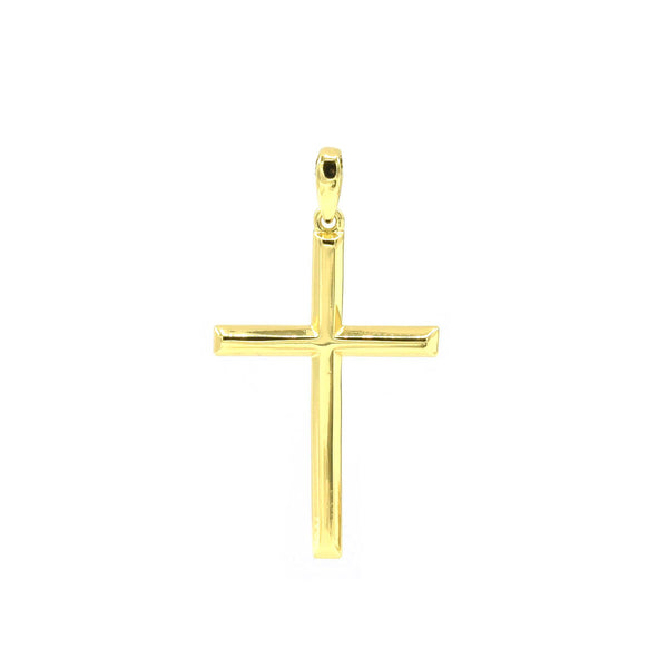 STPM 599, Men and Women S925 Sterling Silver Plain Cross Pendant- Gold or Silver color