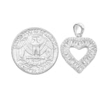 STPW-89, Sterling Silver Icy Heart Pendant gold or silver color