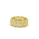 STRM 131, Unisex S925 Sterling Silver Icy Out Bling Bling Watch Band ring- Gold or Silver color