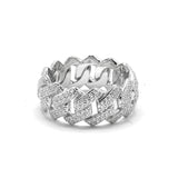STRM 150, Unisex S925 Sterling Silver Icy out Bling Bling Cuban Link ring-Gold or Silver color