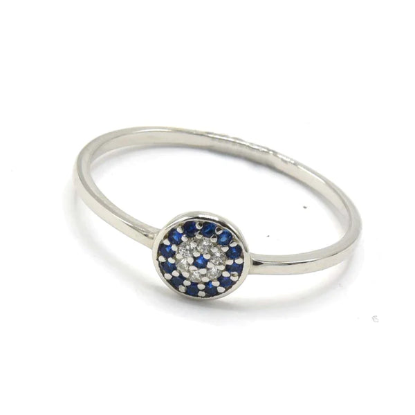 STRW 152, Women S925 Sterling Silver Evil Eye Circle ring