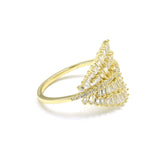 STRW 856, Women S925 Sterling Silver "Leaf" shape Emerald Cut Ring