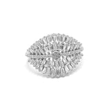 STRW 856, Women S925 Sterling Silver "Leaf" shape Emerald Cut Ring