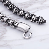 SBM-599,Stainless Steel Skull Bracelet Silver Color Width-12mm round, Length-8.5mm