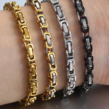 Stainless Steel Hit Hop Byzantine Chain Length 24''with Bracelet Length 8.5'' Set-SSM-41