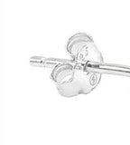 STEM-SQ, Sterling Silver Stud Earrings Push Back -4mm Width Square Gold or Silver Black
