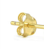 STEM-SQ, Sterling Silver Stud Earrings Push Back-8mm Width Square Gold or Silver color